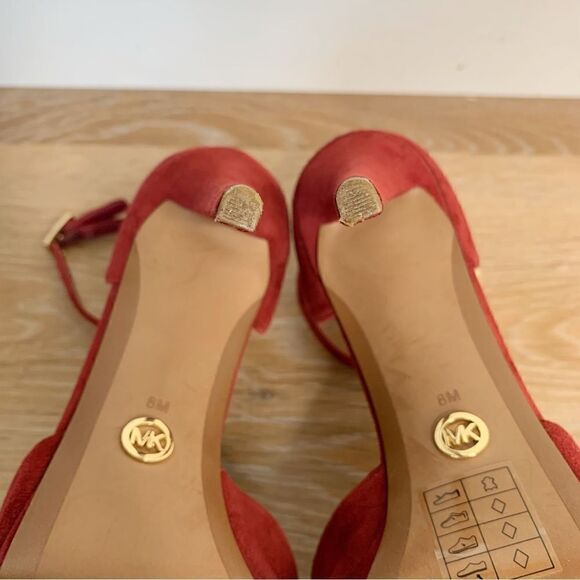 Michael Kors Bright Red Tiegan Platform Sandals - Picture 12 of 15